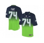 Men's Nike Seattle Seahawks #74 George Fant Elite Navy Green Fadeaway NFL Jersey