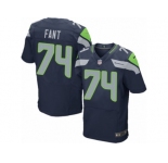 Men's Nike Seattle Seahawks #74 George Fant Elite Steel Blue Team Color NFL Jersey