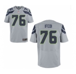 Men's Nike Seattle Seahawks #76 Germain Ifedi Elite Grey NFL Jersey