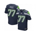 Men's Nike Seattle Seahawks #77 Ethan Pocic Elite Steel Blue Team Color NFL Jersey