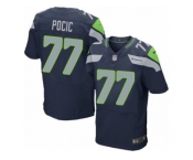 Men's Nike Seattle Seahawks #77 Ethan Pocic Elite Steel Blue Team Color NFL Jersey
