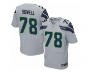 Men's Nike Seattle Seahawks #78 Bradley Sowell Elite Grey Alternate NFL Jersey