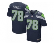 Men's Nike Seattle Seahawks #78 Bradley Sowell Elite Steel Blue Team Color NFL Jersey