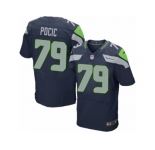 Men's Nike Seattle Seahawks #79 Ethan Pocic Elite Steel Blue Team Color NFL Jersey