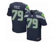 Men's Nike Seattle Seahawks #79 Ethan Pocic Elite Steel Blue Team Color NFL Jersey