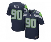 Men's Nike Seattle Seahawks #90 Jarran Reed Elite Steel Blue Team Color NFL Jersey