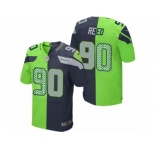 Men's Nike Seattle Seahawks #90 Jarran Reed Elite Team Green Two Tone NFL Jersey