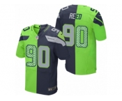 Men's Nike Seattle Seahawks #90 Jarran Reed Elite Team Green Two Tone NFL Jersey