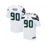 Men's Nike Seattle Seahawks #90 Jarran Reed Elite White NFL Jersey