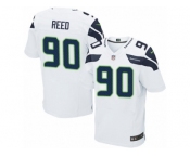 Men's Nike Seattle Seahawks #90 Jarran Reed Elite White NFL Jersey