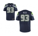 Men's Nike Seattle Seahawks #93 Jarran Reed Elite Blue Team Color NFL Jersey