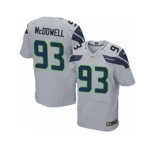 Men's Nike Seattle Seahawks #93 Malik McDowell Elite Grey Alternate NFL Jersey