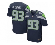 Men's Nike Seattle Seahawks #93 Malik McDowell Elite Steel Blue Team Color NFL Jersey