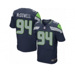 Men's Nike Seattle Seahawks #94 Malik McDowell Elite Steel Blue Team Color NFL Jersey