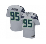 Men's Nike Seattle Seahawks #95 Dion Jordan Elite Grey Alternate NFL Jersey