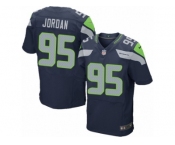 Men's Nike Seattle Seahawks #95 Dion Jordan Elite Steel Blue Team Color NFL Jersey