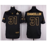 Nike Seattle Seahawks #31 Kam Chancellor Black Pro Line Gold Collection Jersey[Elite]
