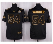 Nike Seattle Seahawks #54 Bobby Wagner Black Pro Line Gold Collection Jersey[Elite]