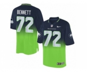 Nike Seattle Seahawks #72 Michael Bennett Steel Blue-Green Men's Stitched NFL Elite Fadeaway Fashion Jersey