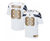 Nike Seattle Seahawks #88 Jimmy Graham White Men's Stitched NFL Elite Gold Jersey