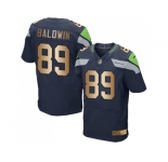 Nike Seattle Seahawks #89 Doug Baldwin Steel Blue Team Color Men's Stitched NFL Elite Gold Jersey
