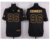 Nike Seattle Seahawks #96 Cortez Kennedy Black Pro Line Gold Collection Jersey[Elite]