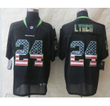 nike nfl jerseys seattle seahawks #24 marshawn lynch black[Elite USA flag fashion]