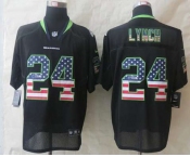 nike nfl jerseys seattle seahawks #24 marshawn lynch black[Elite USA flag fashion]