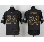 nike nfl jerseys seattle seahawks #24 marshawn lynch black[Elite gold lettering fashion]