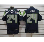 nike nfl jerseys seattle seahawks #24 marshawn lynch blue[Elite 50th Patch]