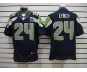 nike nfl jerseys seattle seahawks #24 marshawn lynch blue[Elite 50th Patch]
