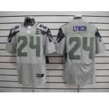 nike nfl jerseys seattle seahawks #24 marshawn lynch grey[Elite 50th Patch]
