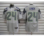 nike nfl jerseys seattle seahawks #24 marshawn lynch grey[Elite 50th Patch]