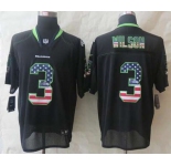 nike nfl jerseys seattle seahawks #3 wilson black[Elite USA flag fashion]