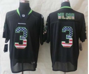 nike nfl jerseys seattle seahawks #3 wilson black[Elite USA flag fashion]