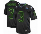 nike nfl jerseys seattle seahawks #3 wilson black[Elite lights out 50th Patch]