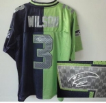 nike nfl jerseys seattle seahawks #3 wilson blue-green[Elite split signature]