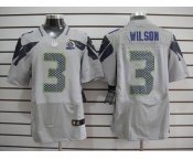 nike nfl jerseys seattle seahawks #3 wilson grey[Elite 50th Patch]