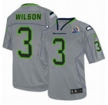 nike nfl jerseys seattle seahawks #3 wilson grey[Elite lights out 50th Patch]