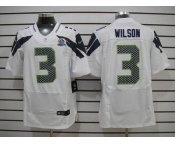 nike nfl jerseys seattle seahawks #3 wilson white[Elite 50th Patch]