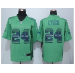 2015 New Nike Seattle Seahawks #24 Lynch Green Strobe Jerseys[Limited]