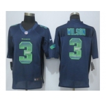 2015 new nike seattle seahawks #3 wilson navy blue strobe jerseys[limited]