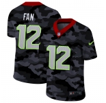 Men Nike Seattle Seahawks #12 Fan 2020 Nike Camo Salute to Service Limited Jersey