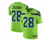 Men Nike Seattle Seahawks #28 Justin Coleman Limited Green Rush Vapor Untouchable NFL Jerse