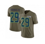 Men Nike Seattle Seahawks #29 Earl Thomas III Limited Olive 2017 Salute to Service NFL Jersey