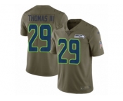 Men Nike Seattle Seahawks #29 Earl Thomas III Limited Olive 2017 Salute to Service NFL Jersey