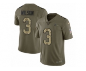 Men Nike Seattle Seahawks #3 Russell Wilson Limited Olive Camo 2017 Salute to Service NFL Jersey