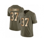 Men Nike Seattle Seahawks #37 Shaun Alexander Limited Olive Gold 2017 Salute to Service NFL Jersey