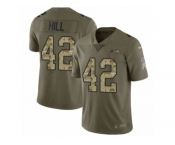 Men Nike Seattle Seahawks #42 Delano Hill Limited Olive Camo 2017 Salute to Service NFL Jersey