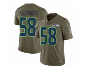 Men Nike Seattle Seahawks #58 D.J. Alexander Limited Olive 2017 Salute to Service NFL Jersey